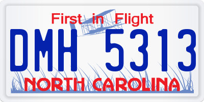 NC license plate DMH5313