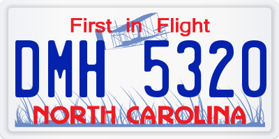 NC license plate DMH5320
