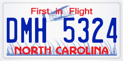 NC license plate DMH5324