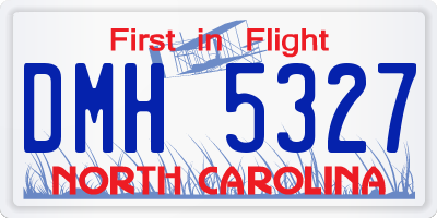 NC license plate DMH5327