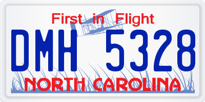 NC license plate DMH5328