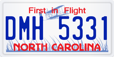 NC license plate DMH5331