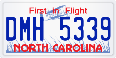 NC license plate DMH5339