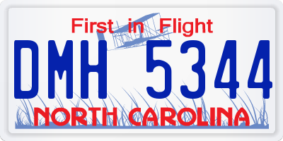 NC license plate DMH5344