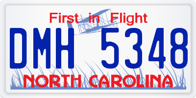 NC license plate DMH5348