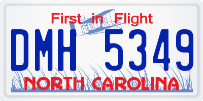 NC license plate DMH5349