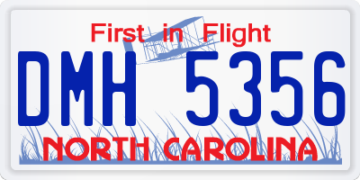 NC license plate DMH5356