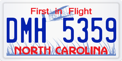 NC license plate DMH5359