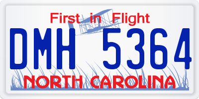 NC license plate DMH5364
