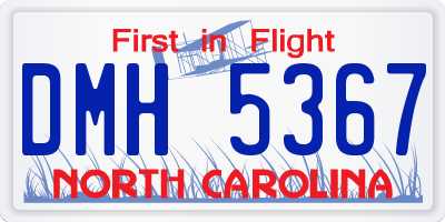 NC license plate DMH5367