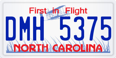 NC license plate DMH5375
