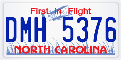NC license plate DMH5376