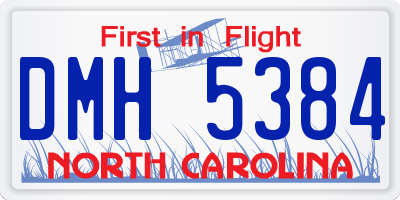 NC license plate DMH5384