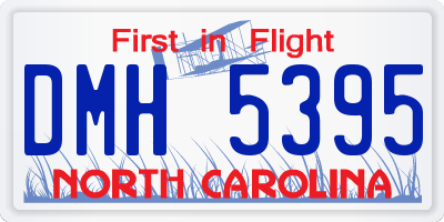 NC license plate DMH5395