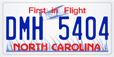 NC license plate DMH5404