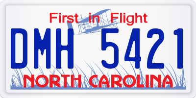 NC license plate DMH5421