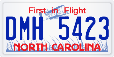 NC license plate DMH5423