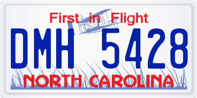 NC license plate DMH5428