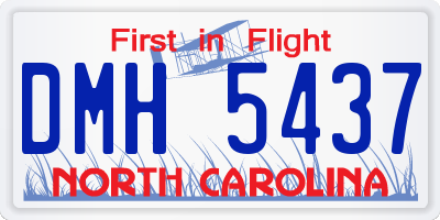 NC license plate DMH5437