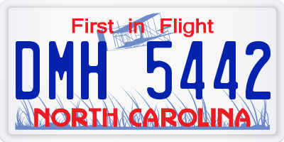 NC license plate DMH5442