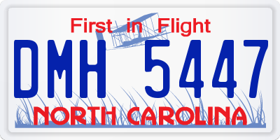 NC license plate DMH5447