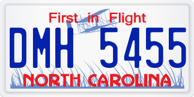 NC license plate DMH5455