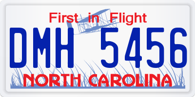 NC license plate DMH5456