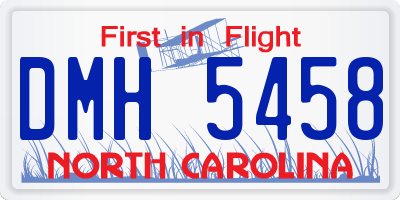 NC license plate DMH5458