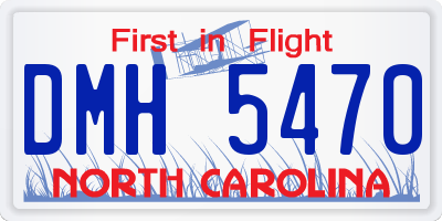 NC license plate DMH5470