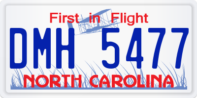 NC license plate DMH5477