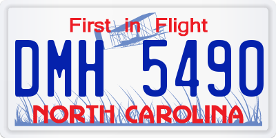 NC license plate DMH5490