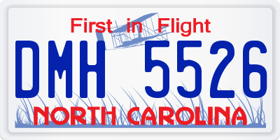 NC license plate DMH5526