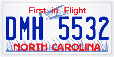 NC license plate DMH5532
