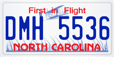NC license plate DMH5536
