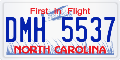 NC license plate DMH5537