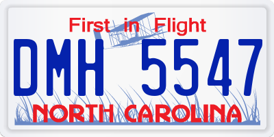 NC license plate DMH5547