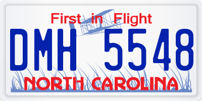 NC license plate DMH5548