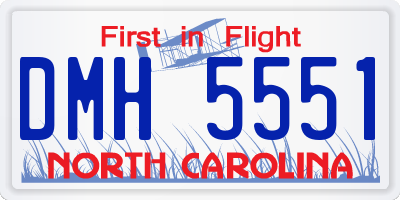 NC license plate DMH5551