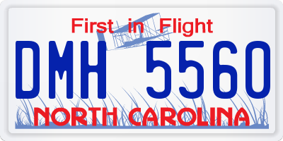 NC license plate DMH5560