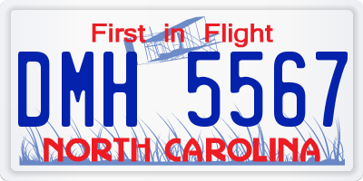 NC license plate DMH5567