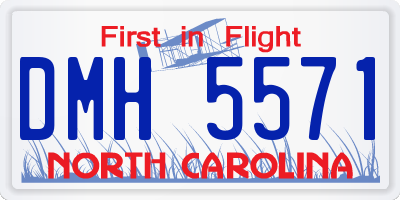 NC license plate DMH5571