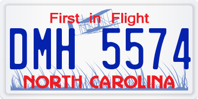 NC license plate DMH5574