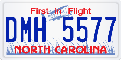 NC license plate DMH5577