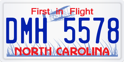 NC license plate DMH5578