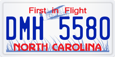 NC license plate DMH5580