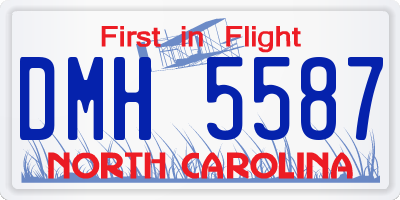 NC license plate DMH5587