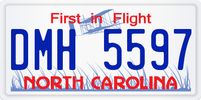 NC license plate DMH5597
