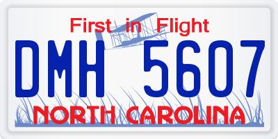 NC license plate DMH5607