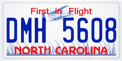 NC license plate DMH5608