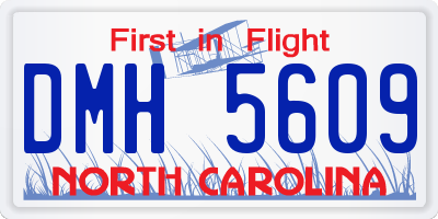 NC license plate DMH5609